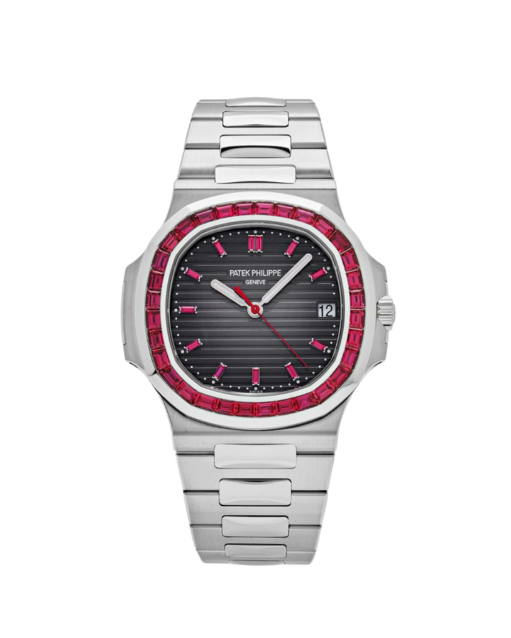 Patek Philippe 5711/112P-001 Platinum Nautilus Grey Dial Ruby Bezel