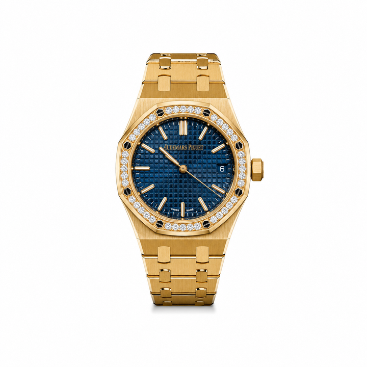Audemars Piguet Royal Oak 15551OR Selfwinding Rose Gold Blue Dial