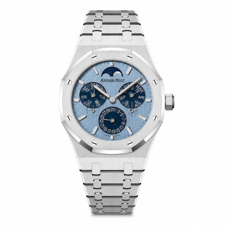 Audemars Piguet Royal Oak 26586B Perpetual Calendar RD2 Ultra-Thin “Luminary” White Gold Light Blue Limited Edition of 25