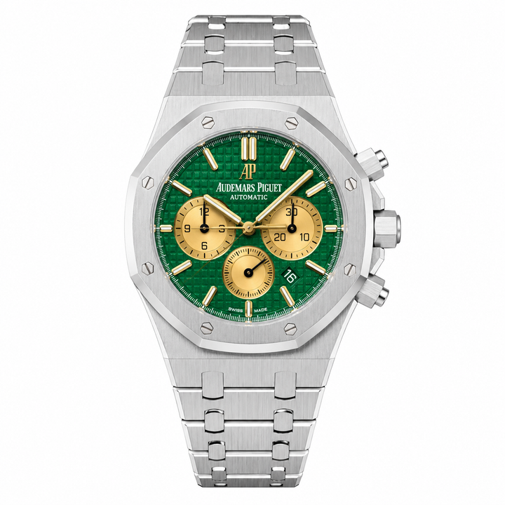 Audemars Piguet Royal Oak “Hour Glass” L.E. 41MM Green Dial Platinum Bracelet 26332PT