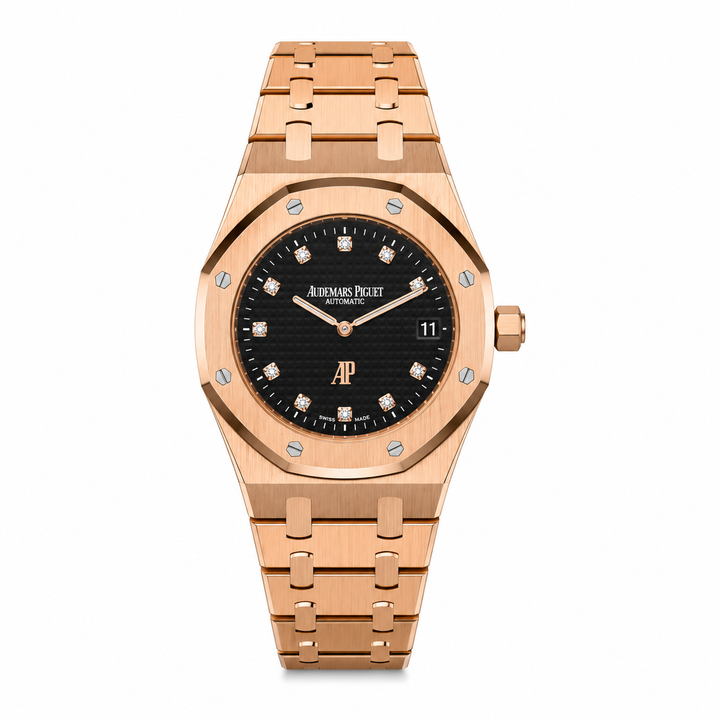 Audemars Piguet Royal Oak Jumbo Extra-Thin Rose Gold 39mm Black Diamond Dial 15207OR