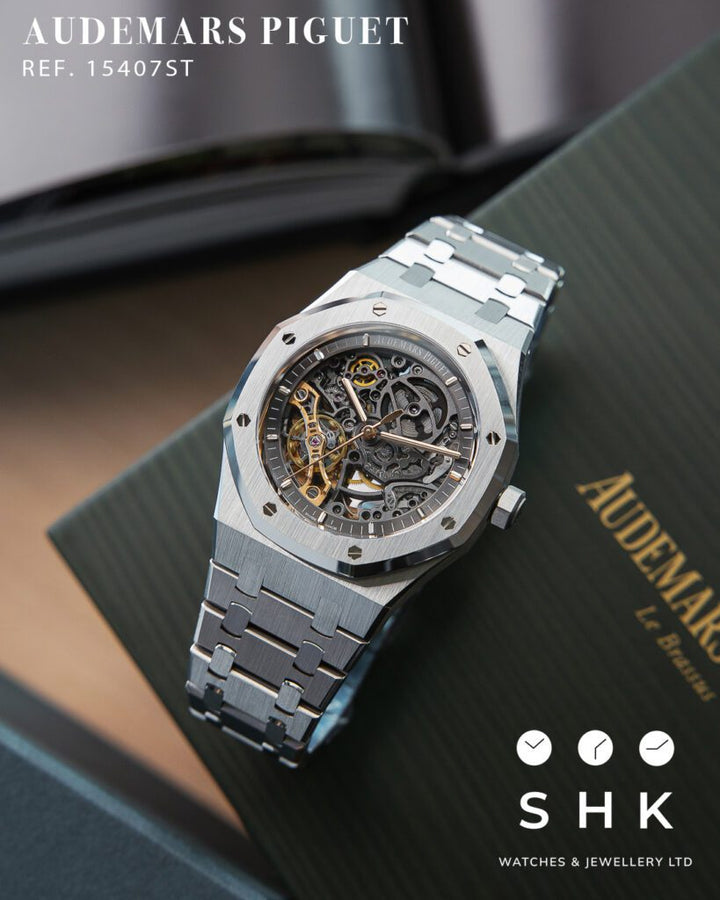 Audemars Piguet Royal Oak 15407ST Double Balance Wheel Stainless Steel Openworked Dial