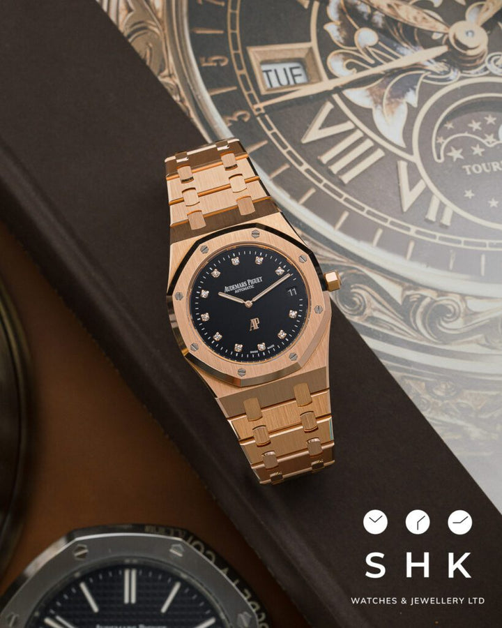 Audemars Piguet Royal Oak Jumbo Extra-Thin Rose Gold 39mm Black Diamond Dial 15207OR