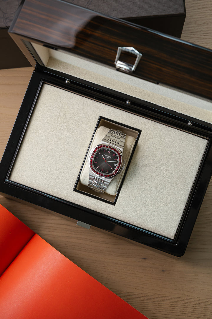 Patek Philippe 5711/112P-001 Platinum Nautilus Grey Dial Ruby Bezel