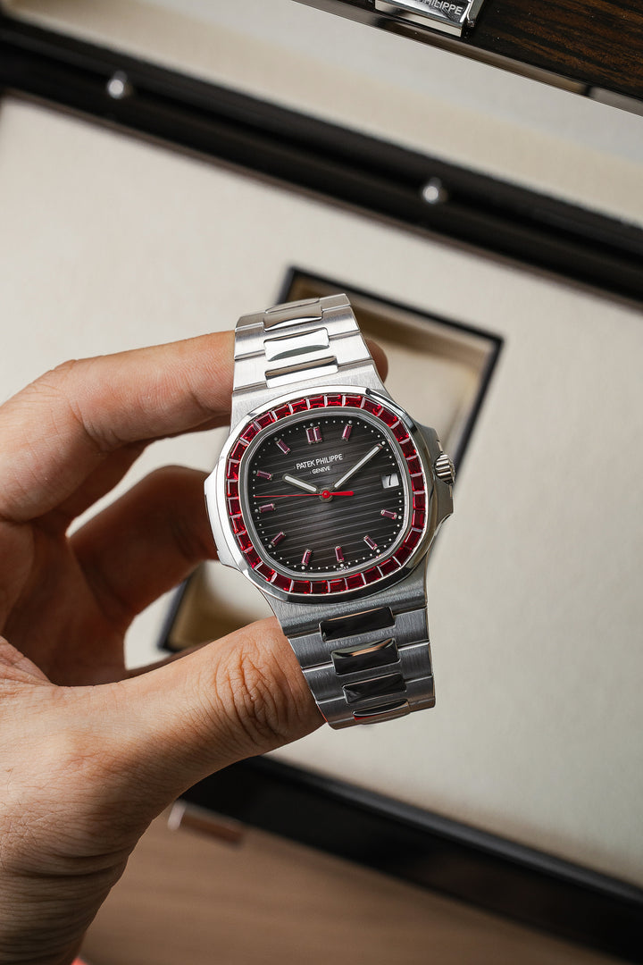 Patek Philippe 5711/112P-001 Platinum Nautilus Grey Dial Ruby Bezel