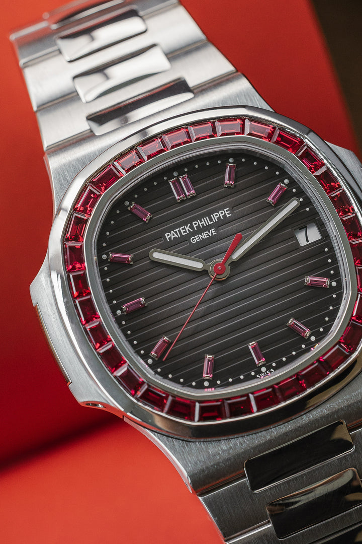 Patek Philippe 5711/112P-001 Platinum Nautilus Grey Dial Ruby Bezel