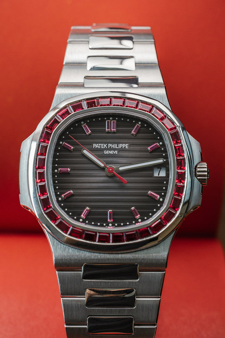 Patek Philippe 5711/112P-001 Platinum Nautilus Grey Dial Ruby Bezel