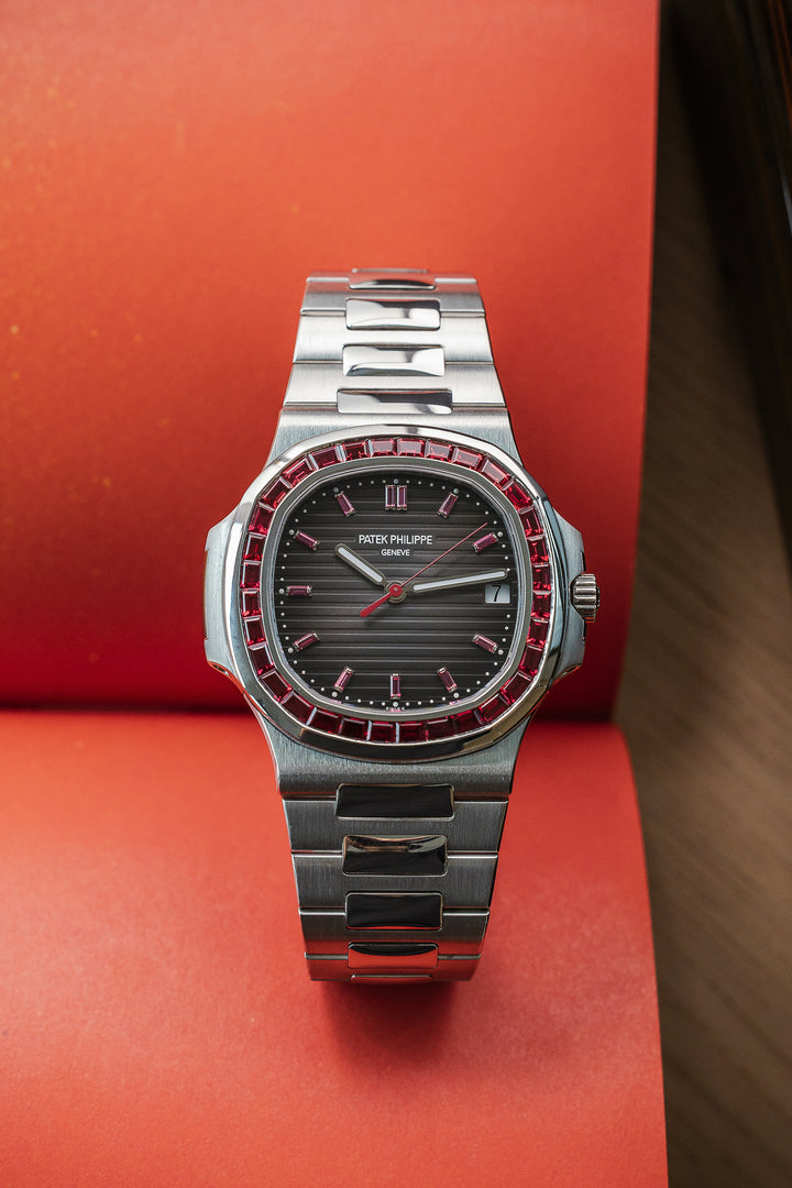 Patek Philippe 5711/112P-001 Platinum Nautilus Grey Dial Ruby Bezel