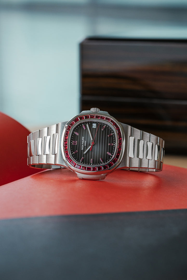 Patek Philippe 5711/112P-001 Platinum Nautilus Grey Dial Ruby Bezel