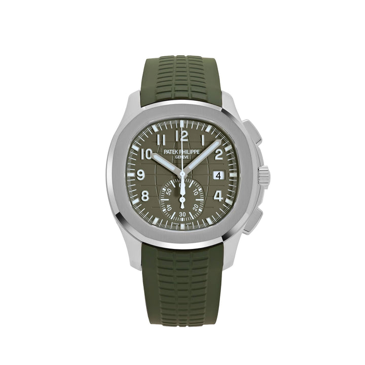 Patek Philippe Aquanaut 5968G-010 Chronograph White Gold Khaki Green Dial