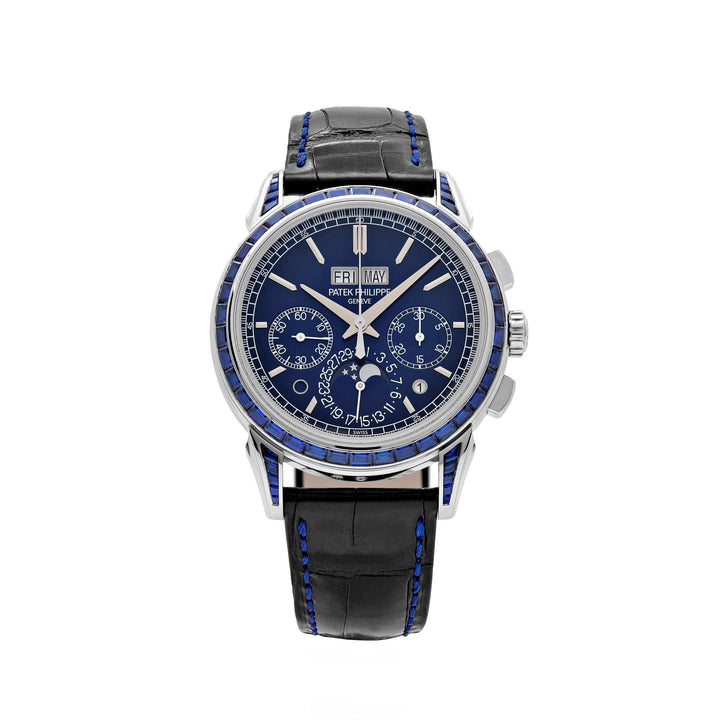 Patek Philippe Grand Complications 5271/11P-010 Perpetual Calendar Chronograph Platinum Baguette Sapphires
