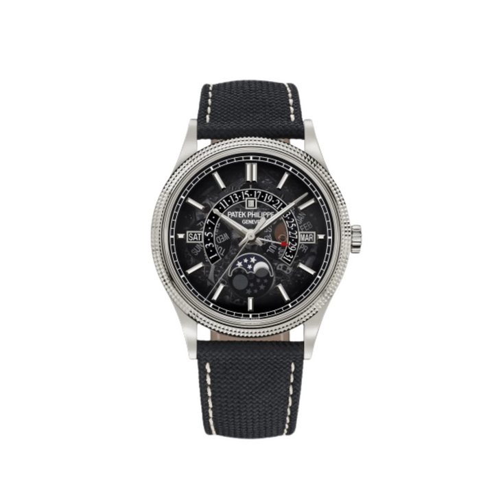 Patek Philippe Grand Complications 6159G-001 Perpetual Calendar Moon Phases White Gold Smoked Sapphire Dial