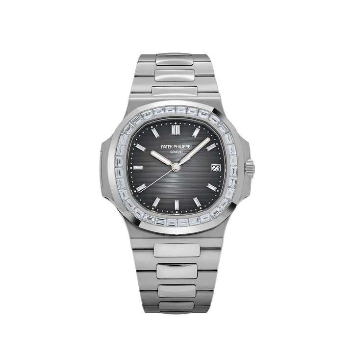 Patek Philippe Nautilus 5711/110P-001 Platinum Grey Diamond Baguette Dial Diamond Baguette Bezel
