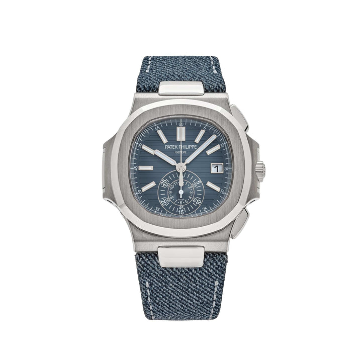 Patek Philippe Nautilus 5980/60G-001 ‘Denim’ Flyback Chronograph White Gold Blue-Gray Dial