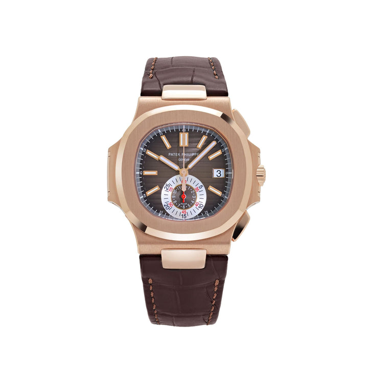 Patek Philippe Nautilus 5980R-001 Chronograph Rose Gold Brown Dial