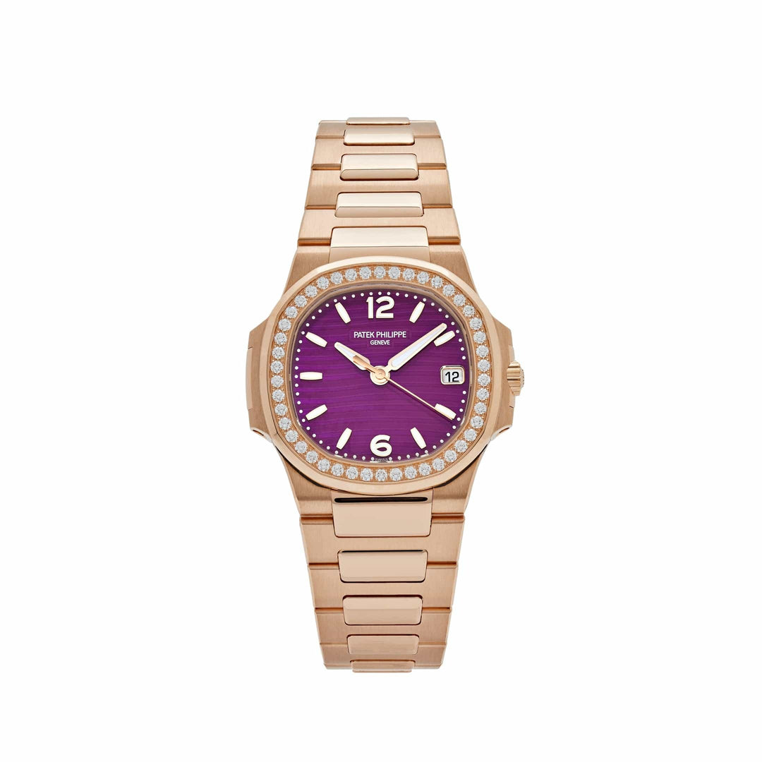 Patek Philippe Nautilus 7010/1R-013 ‘Ladies’ Quartz Rose Gold Purple Diamond Bezel