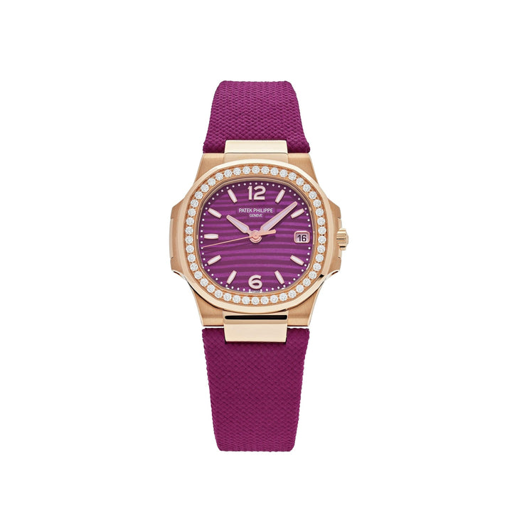 Patek Philippe Nautilus 7010R-013 ‘Ladies’ Rose Gold Purple Dial Diamond Bezel