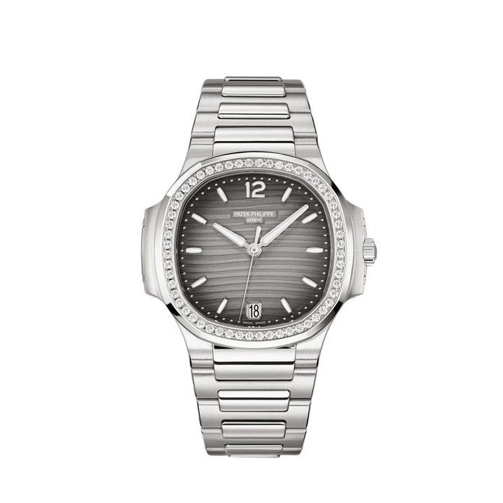 Patek Philippe Nautilus 7118/1200A-011 ‘Ladies’ Stainless Steel Grey Dial Diamond Bezel