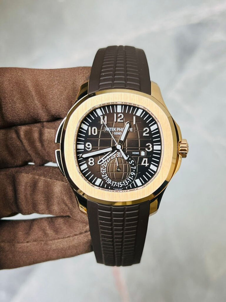 Patek Philippe Aquanaut 5164R-001 Travel Time Rose Gold Brown Dial